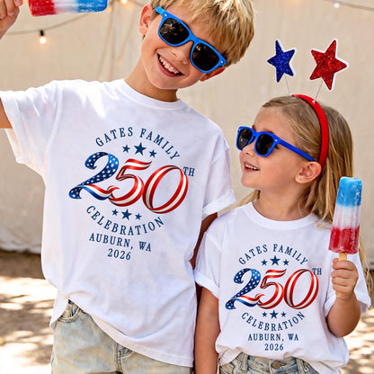 Custom Family Name 4th Of July Shirt | USA 250th Anniversary Tee | Personalized 250th Semiquincentennial Shirt 685176