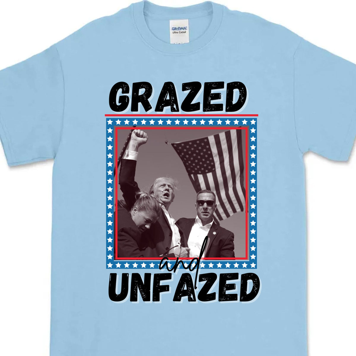 Grazed And Unfazed | Trump Fight 2024 Shirt | Trump Pennsylvania Rally | Trump Supporters Shirt Bright T1163 - GOP