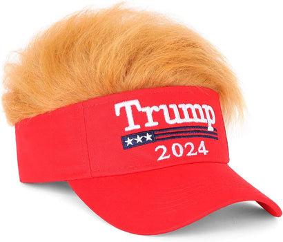 Trump 2024 Hat with Hair,Donald Trump Make America Great Again Wig Hat Embroidered Ultra Adjustable MAGA Baseball Cap