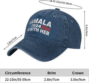 Kamala Harris 2024 Hat Kamala Harris Baseball Cap Kamala Harris for President Campaign Cap Adjustable Retro Dad Hat