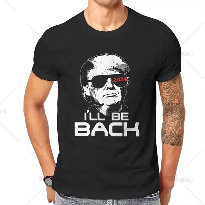 I Will Be Back 2024 Trump Funny Street Fashion Couple T Shirts Women Men Clothing Tee Graphic T Shirts