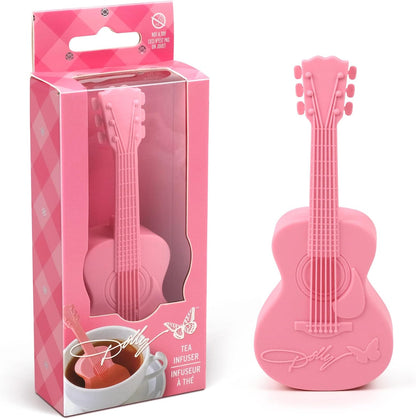 Pink Guitar Tea Infuser, Bpa-Free Silicone Loose Leaf Steeping Tool with Signature Dolly Logo