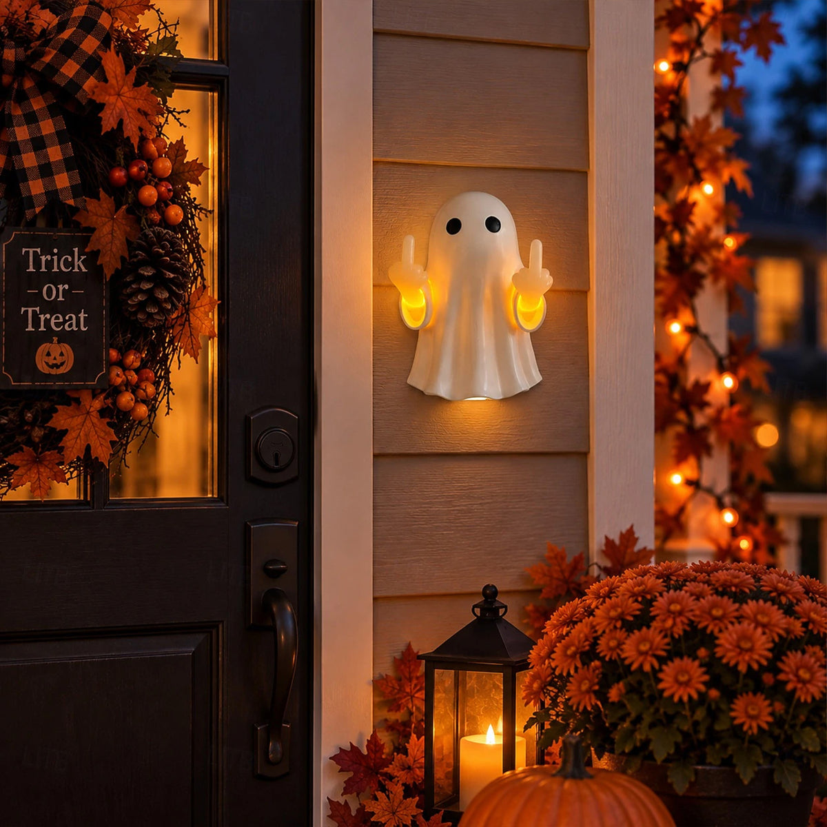 Funny Middle Finger Light Up Wall Lamp, Santa Reindeer Ghost LED Night Light, Christmas Halloween Decor 686662 WFD