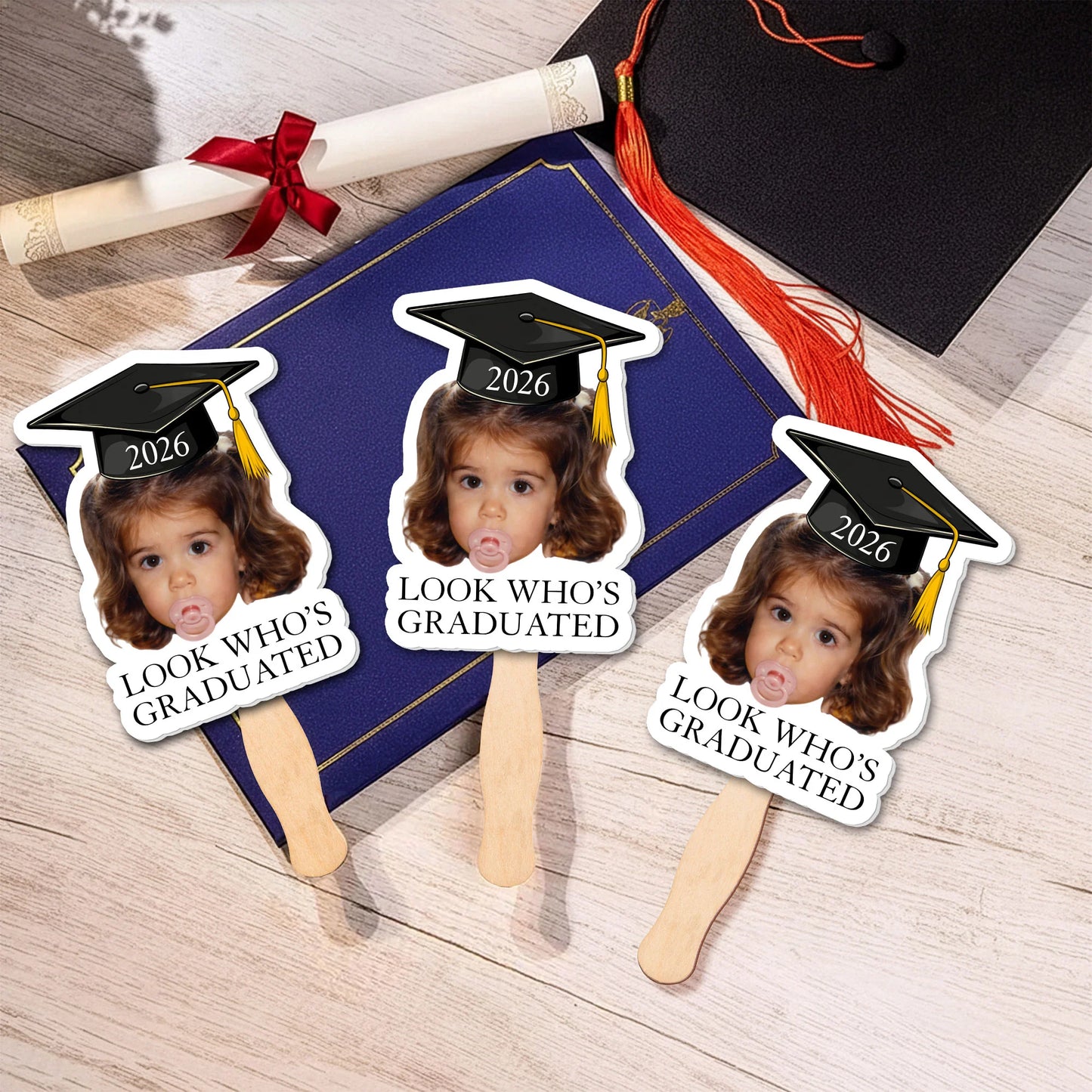 Custom Vintage Childhood Photo Graduation Gift | Personalized Graduation Fan 684578