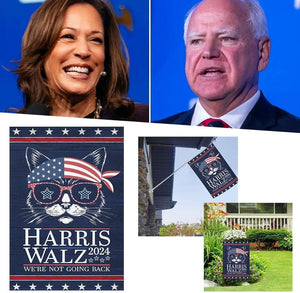 Kamala Harris Waltz Garden Flag, Harris Waltz Yard Sign, Farmhouse House Flag Yard Sign Kamala Harris Waltz Cat Lady Garden Flag Flags Banners for Outdoor