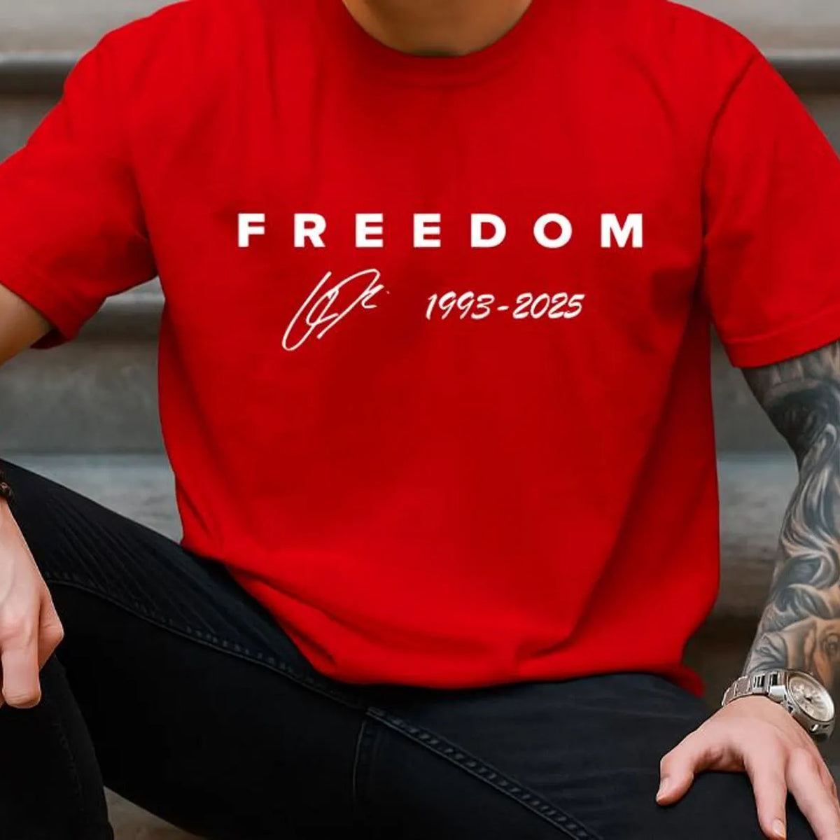 Red Freedom Shirt | Charlie Kirk Red Shirt | We Wear Red Charlie Kirk Birthday October 14 | 1993 for Charlie Kirk Tee 683064