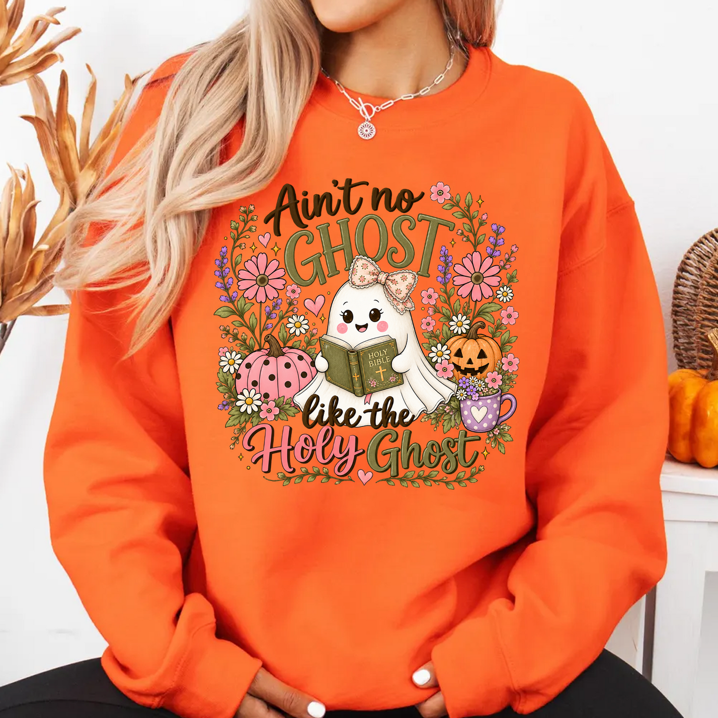 Ain’t No Ghost Like The Holy Ghost Bright Shirt, Cute Halloween Tee, Funny Gift For Halloween 686056