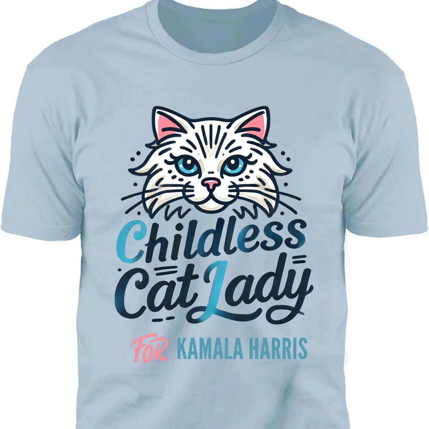 Childless Cat Lady For Kamala Shirt | Kamala Harris 2024 Shirt | Democrat Shirt Bright T1415 - KH2