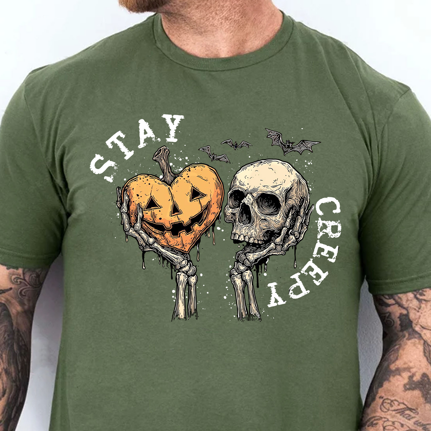 Funny Stay Creepy Dark Sweater | Cute Skeleton Hands Sweatshirt | Halloween Gift for Men & Women 685617
