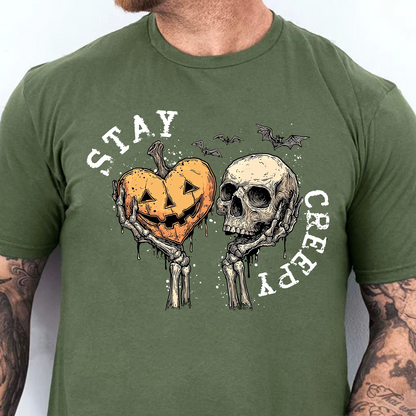 Funny Stay Creepy Dark Sweater | Cute Skeleton Hands Sweatshirt | Halloween Gift for Men & Women 685617