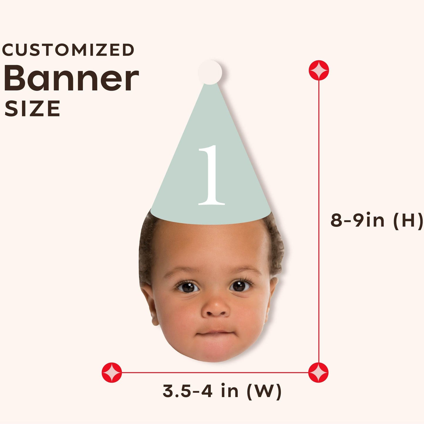Custom Face Photo Birthday Banner - Personalized Bunting For Baby Party Decorations 685594