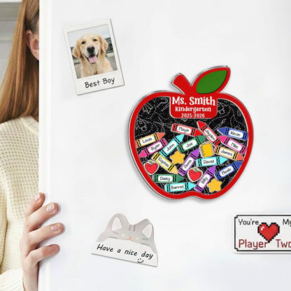 Teacher Apple Shake Magnet, Personalized Fridge Magnet, Custom Student Names, Thank You Teacher Gift 684788