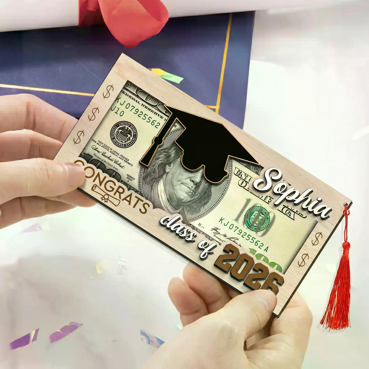 Personalized Graduation Money Holder With Tassel, Class Of 2026 Graduation Cash Holder Gifts 684824