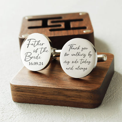 Custom Father Of The Bride Cufflinks | Personalized Daughter's Wedding Gift For Father 684755