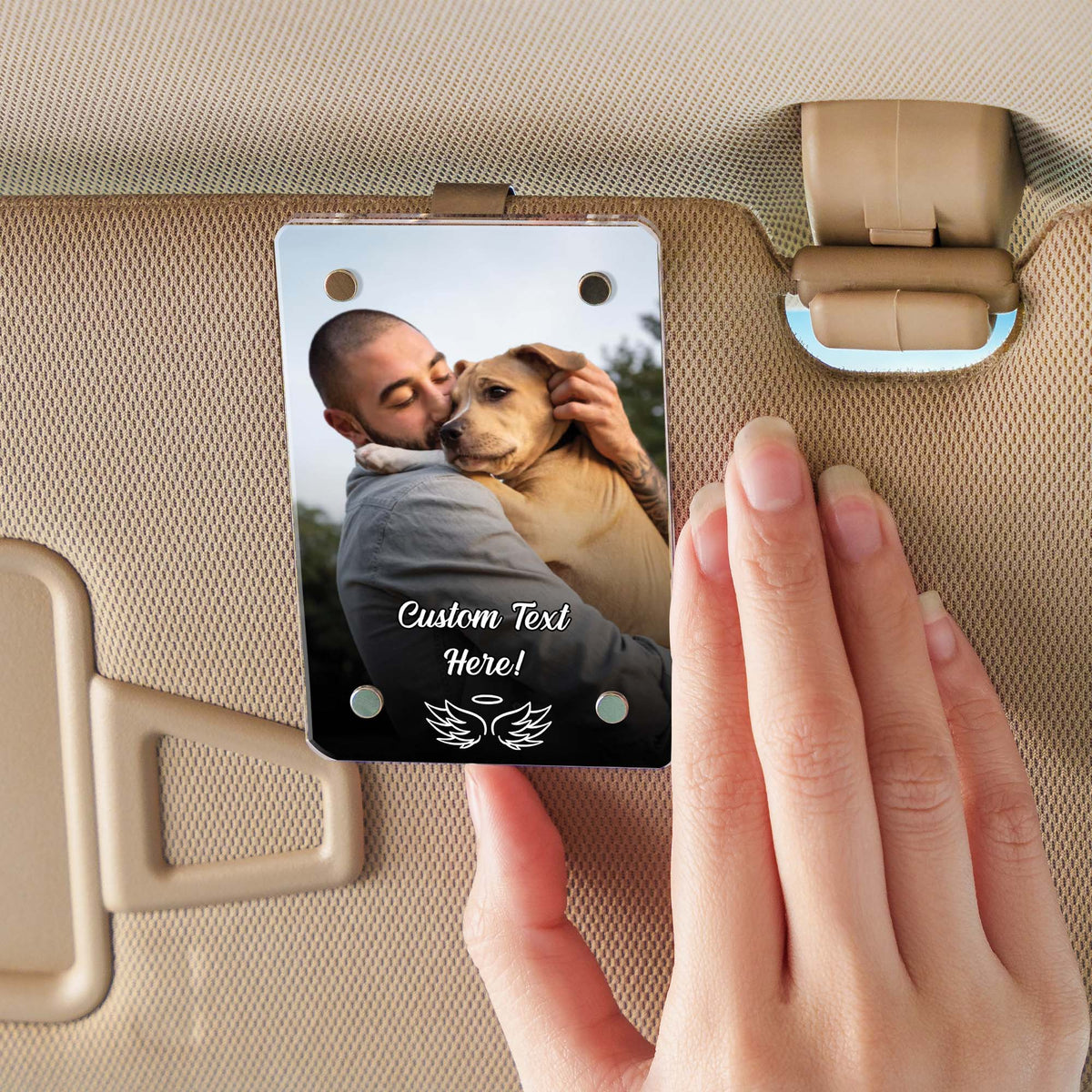 Best Friends Are Never Forgotten Custom Photo Car Visor Clip | Personalized Memorial Gift | Dog Car Visor Clip 683287