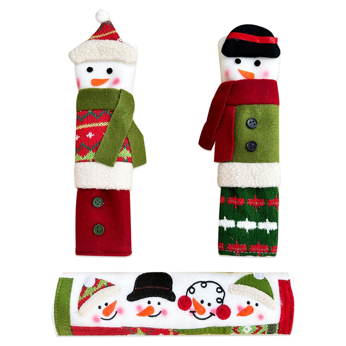 Personalized Christmas Handle Covers, 3 Piece Snowman Kitchen Appliance Decor Set 686369 WFD