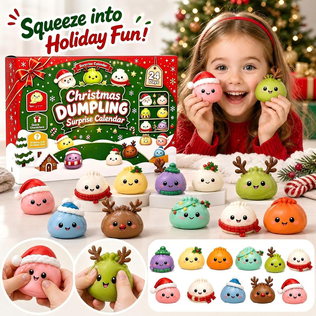 Christmas Dumpling Advent Calendar, 24 Days Of Cute Squishies 686334