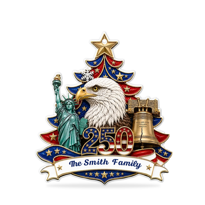 Personalized USA 250th Anniversary Acrylic Ornament, Christmas Proud America Family Ornament 685879