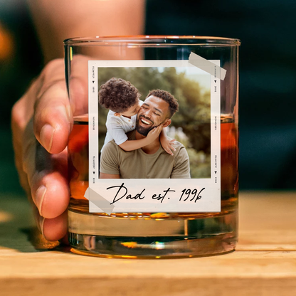 Custom Photo Whiskey Glass Gift For Dad | Personalized Father's Day Gift 685110