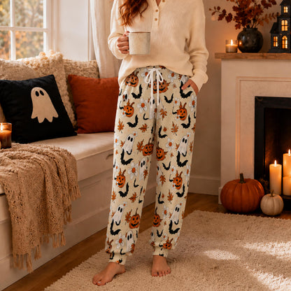 Ghost Pumpkin Halloween Pajamas Pants, Cute Spooky Lounge, Halloween Gift For Family 686205 WFD