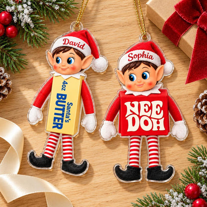 Personalized Elf Squishy Christmas Acrylic Ornament, Custom Name Holiday Keepsake Gift 686715 WFD