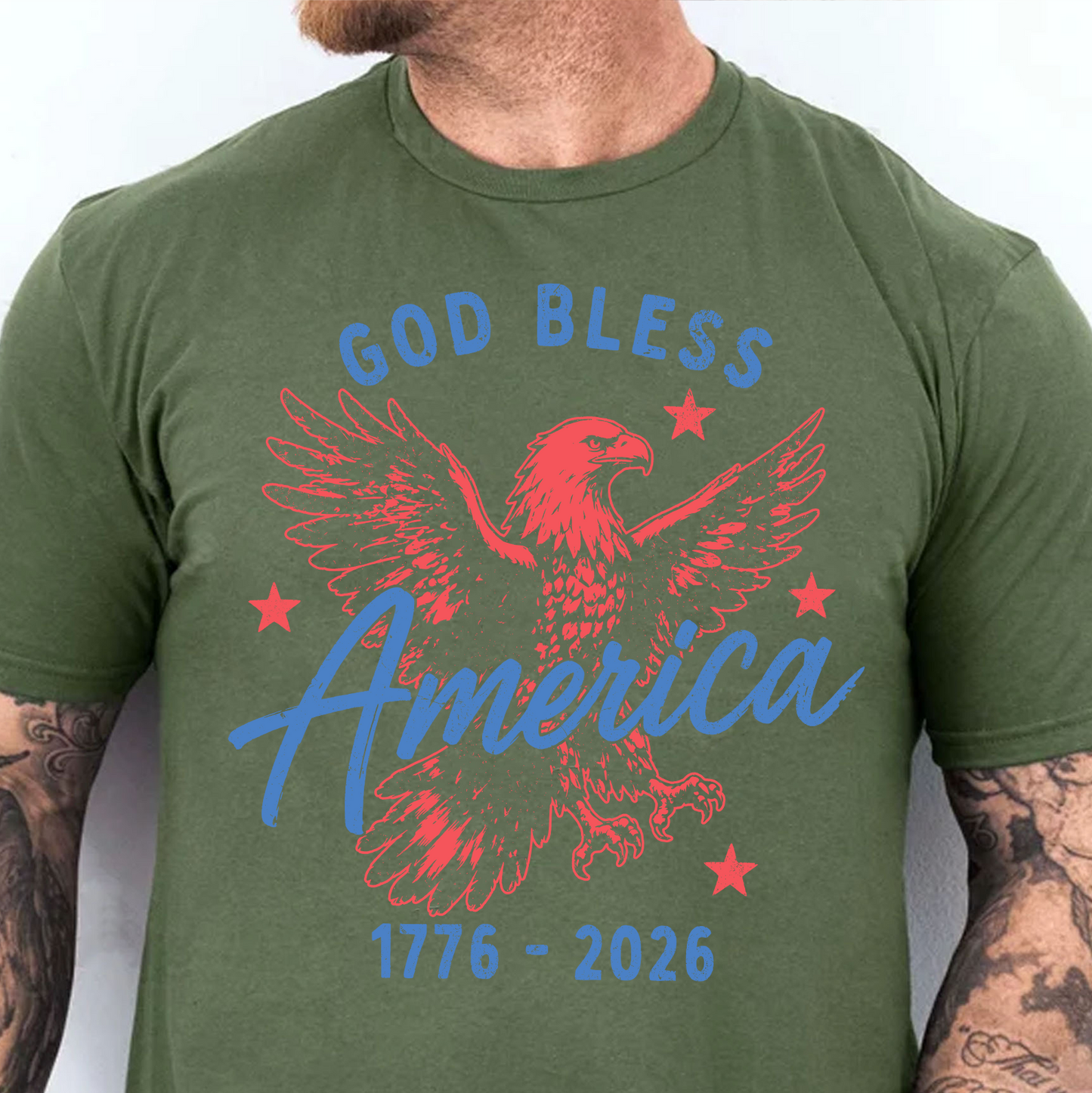 Personalized USA 250th Anniversary Bright Shirt, God Bless America Tee, Patriotic 4th Of July Gift 685400