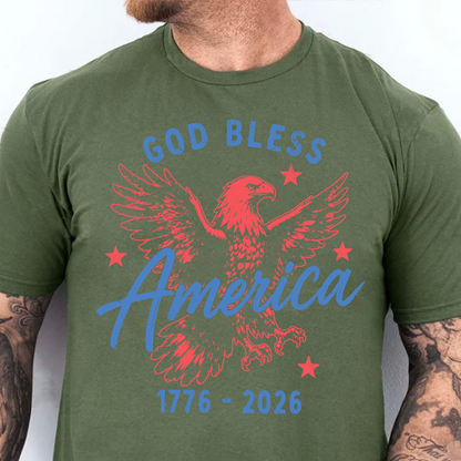 Personalized USA 250th Anniversary Bright Shirt, God Bless America Tee, Patriotic 4th Of July Gift 685400