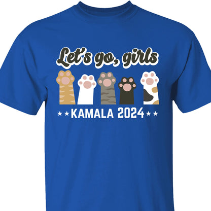 Let's Go Girls Childless Cat Lady Shirt | Democrat Shirt | Kamala Harris 2024 Shirt Dark T1479 - KH2