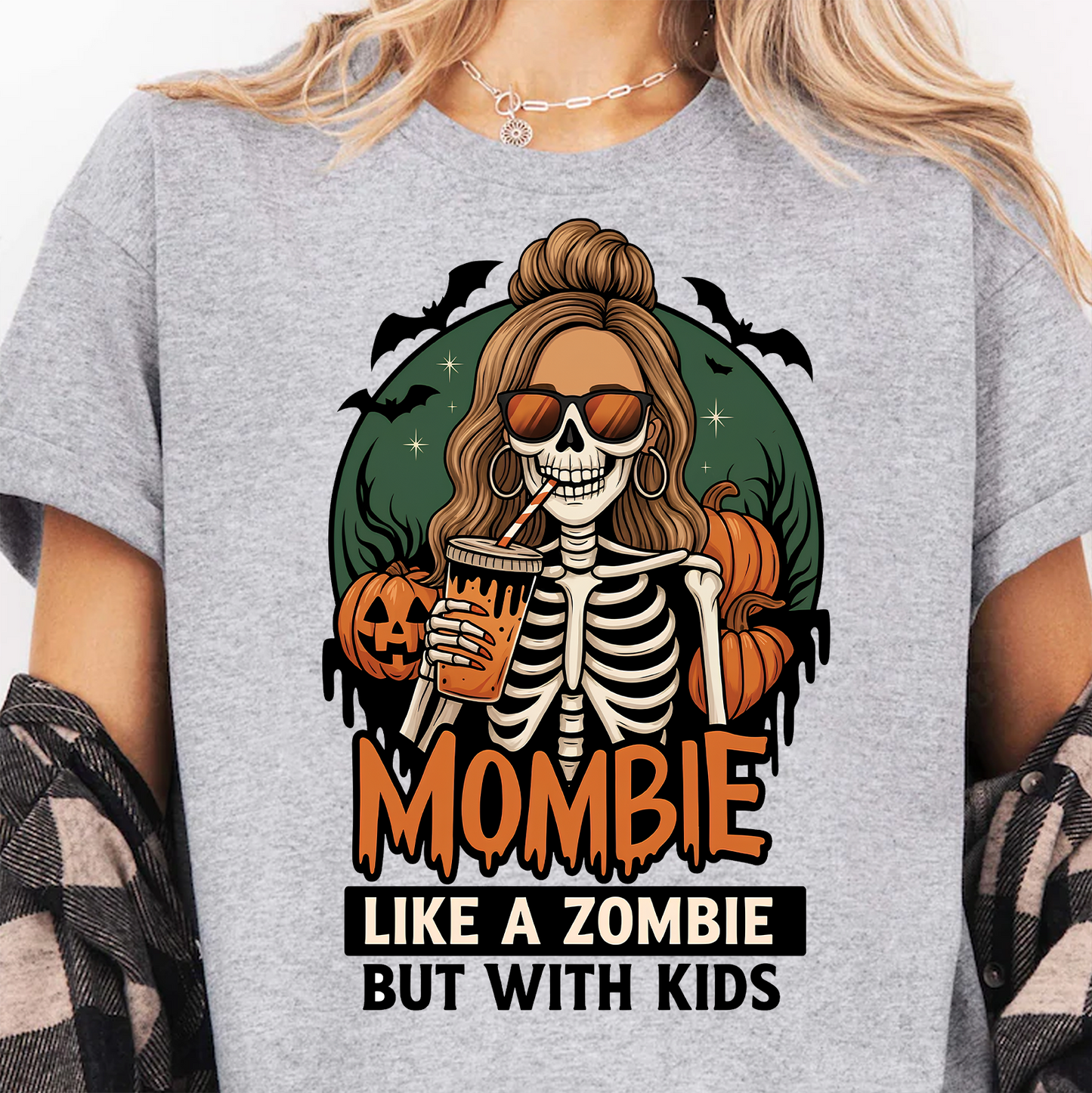 Funny Mombie Like A Zombie But With Kids Bright Shirt, Skeleton Mom Graphic Tee, Gift For Halloween 685919