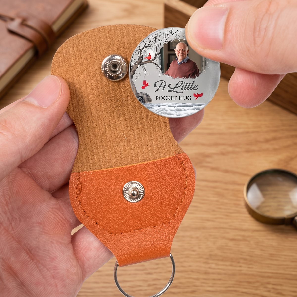 Custom Photo Those We Love Don't Go Away Pocket Hug Coin | Memorial Keepsake Gift For Family 686492 WFD