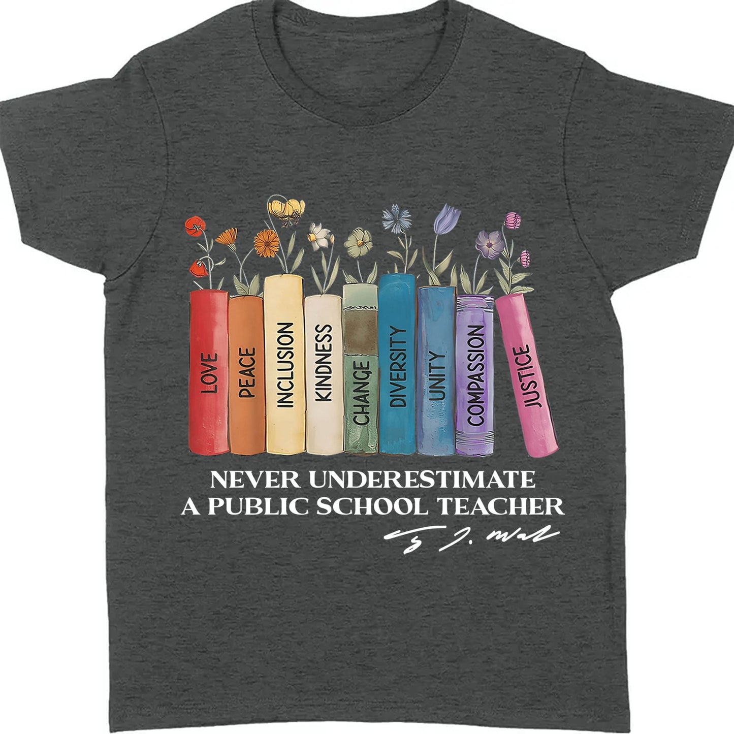 Never Underestimate A Public School Teacher Shirt | Democrat Shirt | Kamala Harris 2024 Shirt Dark T1543 - KH2