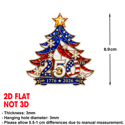 America 250th Anniversary Car Ornament, 1776-2026 Patriotic Christmas Ornament 685934