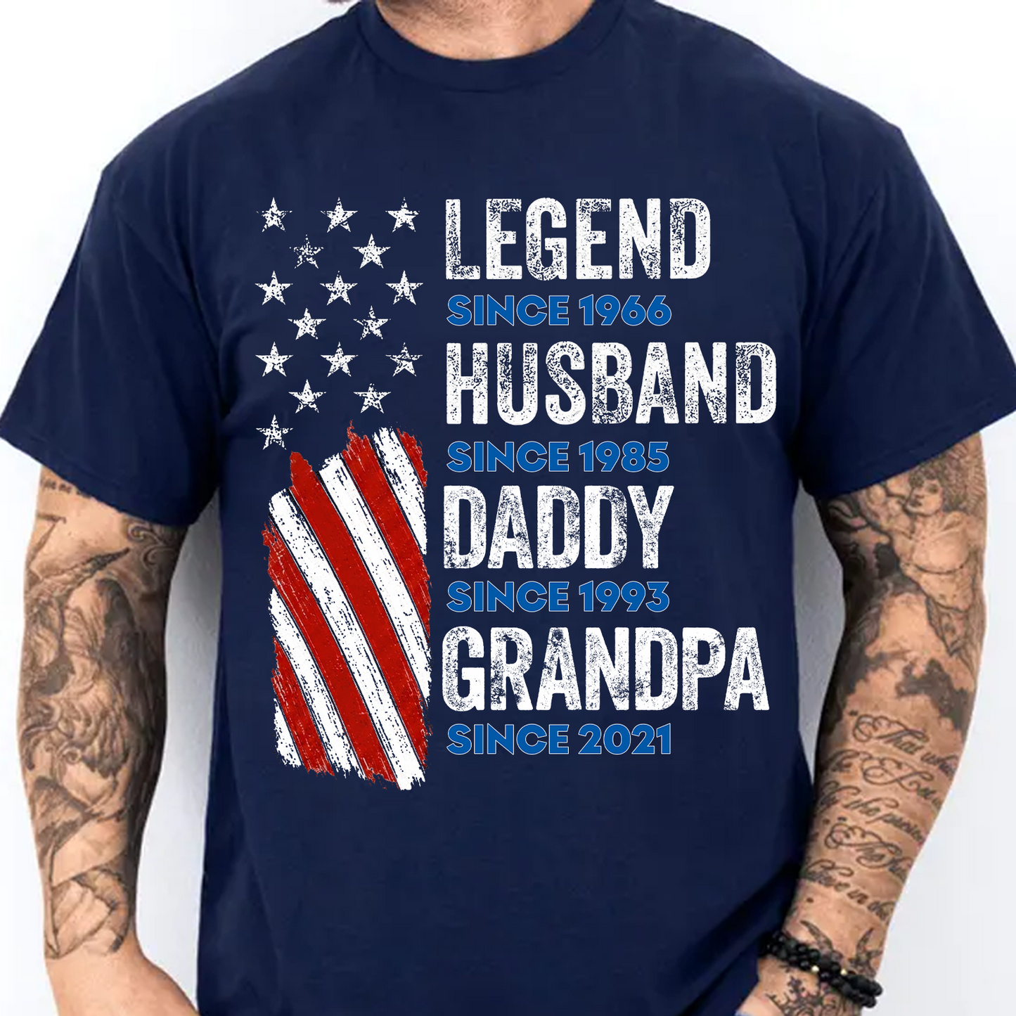 Custom Name Papa-Dad-Husband-Legend Dark Shirt, Personalized Tee Gift For Dad, Father’s Day Gift 685008