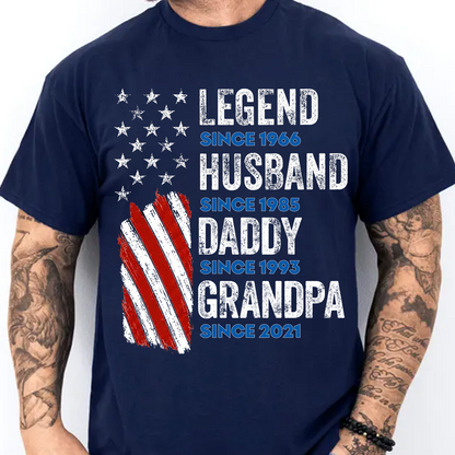 Custom Name Papa-Dad-Husband-Legend Dark Shirt, Personalized Tee Gift For Dad, Father’s Day Gift 685008