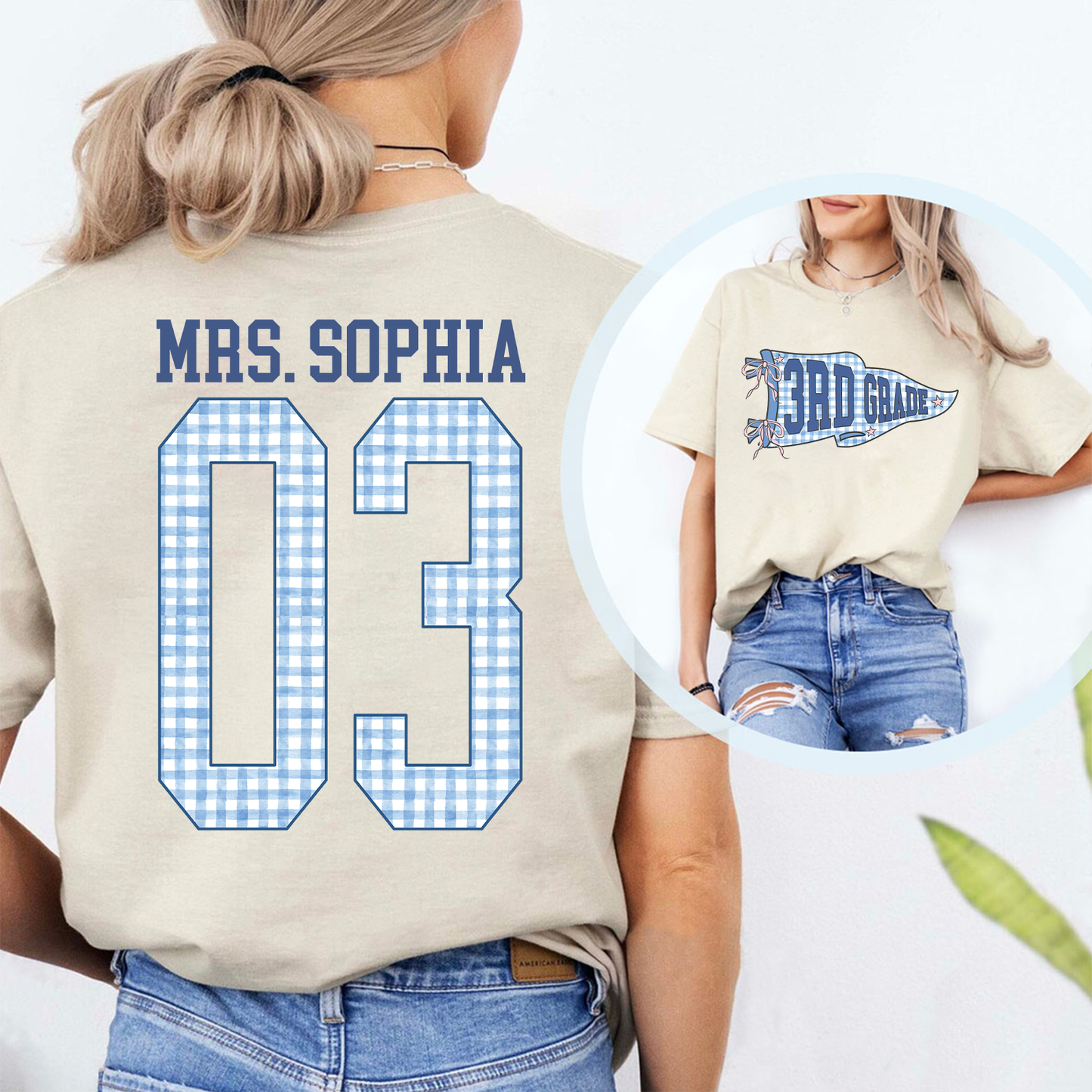 Custom Name Teacher Team Front & Back Shirt | Personalized Grade Level Team Tee | Back To School Gift 685484