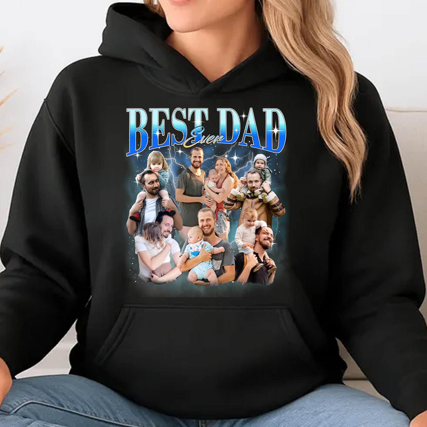 Custom Photo Best Dad Ever Dark Shirt, Personalized Tee Gift For Dad, Father’s Day Gift 685040