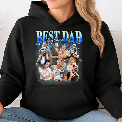 Custom Photo Best Dad Ever Dark Shirt, Personalized Tee Gift For Dad, Father’s Day Gift 685040