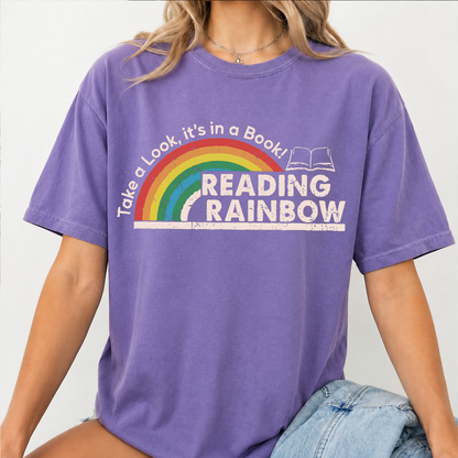 Take A Look It's In A Book Comfort Colors Shirt, Reading Rainbow Tee, Back To School Gift 685552
