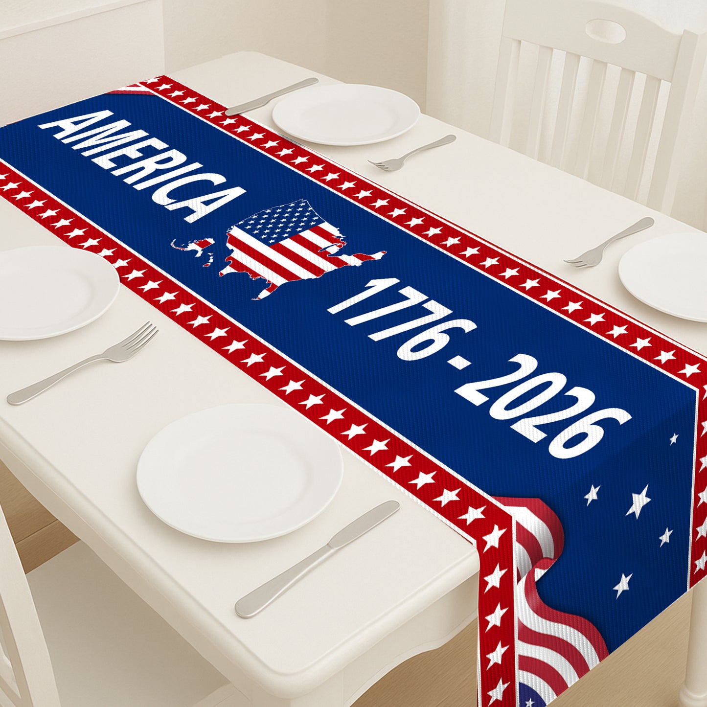 America 1776-2026 Table Runner | 250 Years of America Table Runner | 250 Years Anniversary Home Decor 683633
