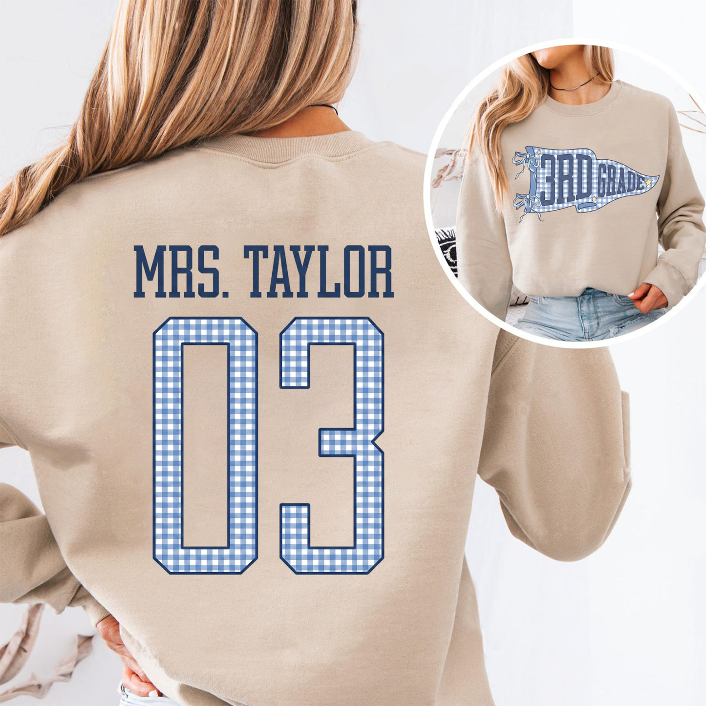Custom Name Teacher Team Front & Back Shirt | Personalized Grade Level Team Tee | Back To School Gift 685484 WFD