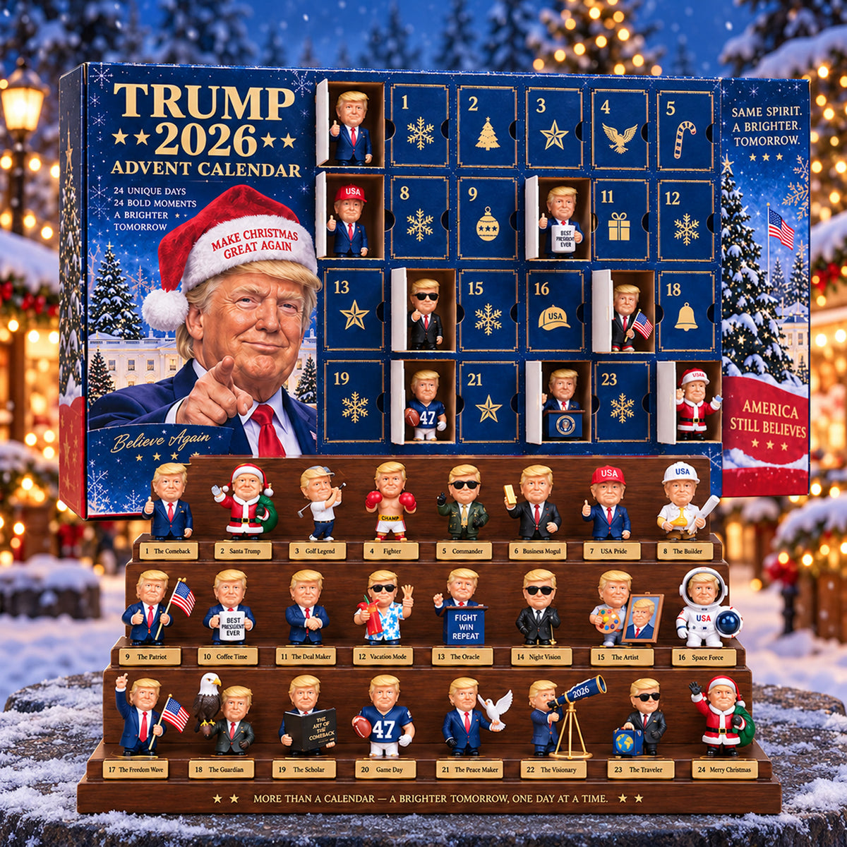 Donald Trump 2026 Christmas Advent Calendar, 24 Day Holiday Countdown, Trump Christmas Gift 686423 WFD