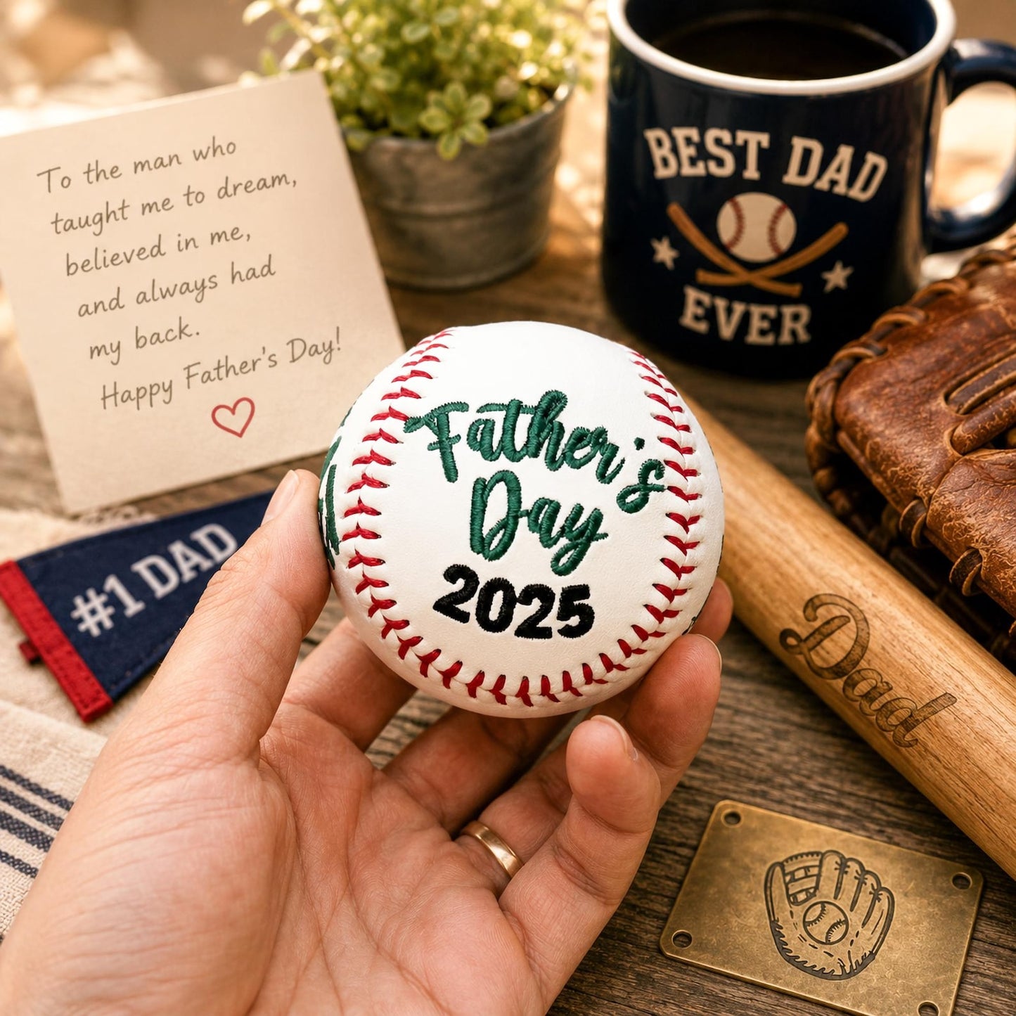 Custom Name Embroidered Baseball | Father’s Day Gift For Sports Lovers 685086