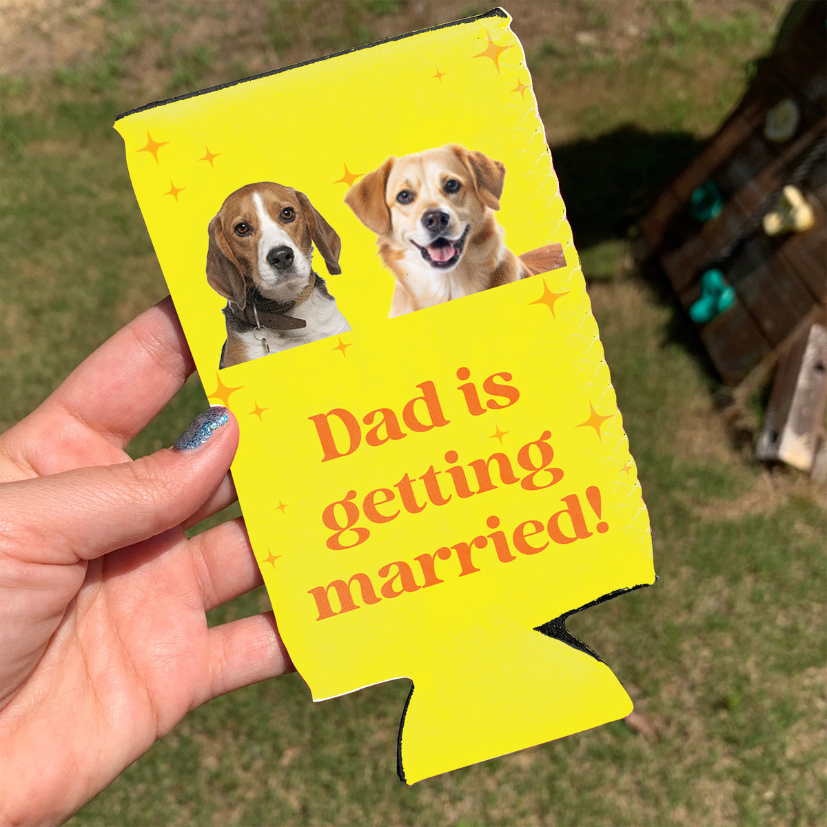 Personalized Dad Is Getting Married Can Cooler | Custom Dog Face Father’s Day Gift | Can Cooler Gift For Dad 682428