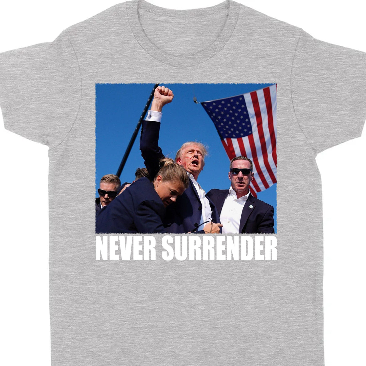Trump Never Surrender | Trump Fight 2024 Shirt Pennsylvania Rally | Shirt Dark C1121 - GOP