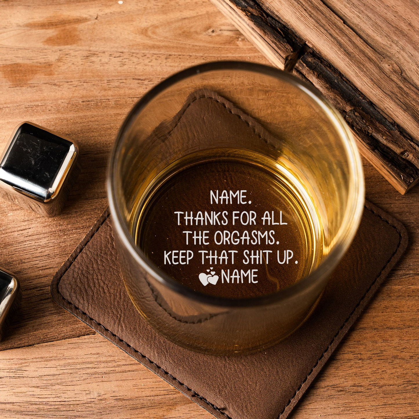 Funny Personalized Whiskey Glass For Men | Custom Name Naughty Couple Anniversary Gift 686080 WFD