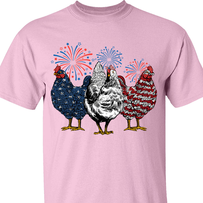Patriotic USA Chicken Unisex Shirt | Independence Day Shirt | Retro American 4th Of July Shirt Bright C1068