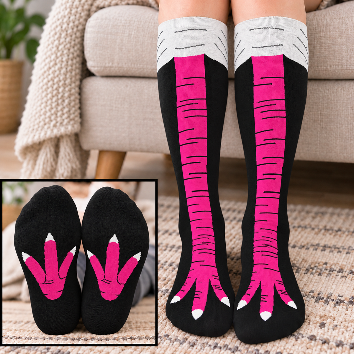 Personalized Funny Chicken Leg Socks, Hilarious Gag Gift For Friends 686762 WFD