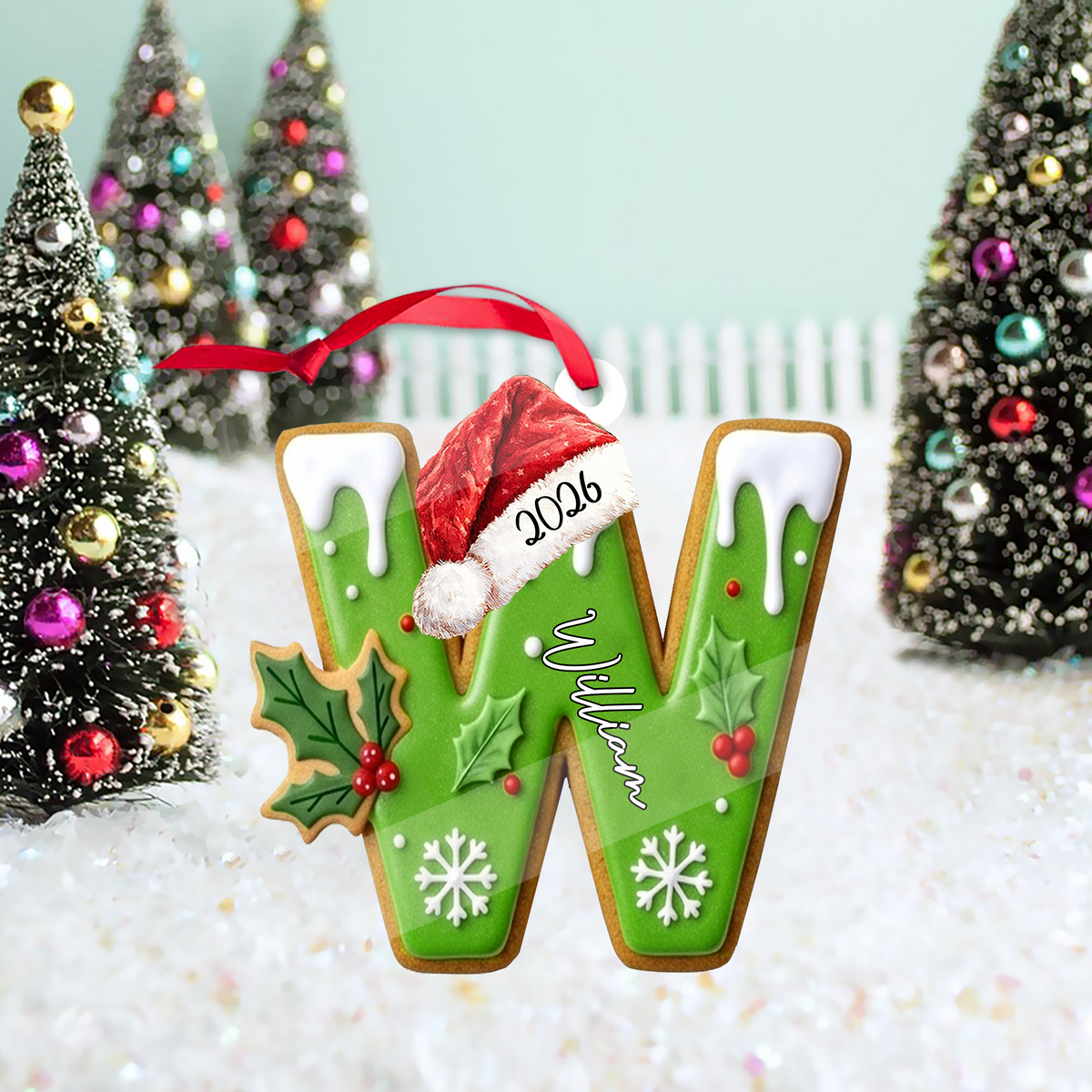 Personalized Gingerbread Letter Wooden Ornament, Christmas Tree Keepsake 685988