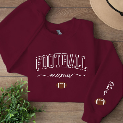 Personalized Football Mama Sweatshirt | Custom Name Sleeve Right Print Sweater 686202