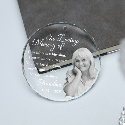 Custom Photo Memorial Glass Ornament, In Loving Memory Ornament, Memorial Christmas Gift For Family 686213